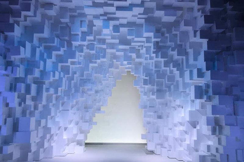 Allestimento igloo con utilizzo blocchetti in EPS
